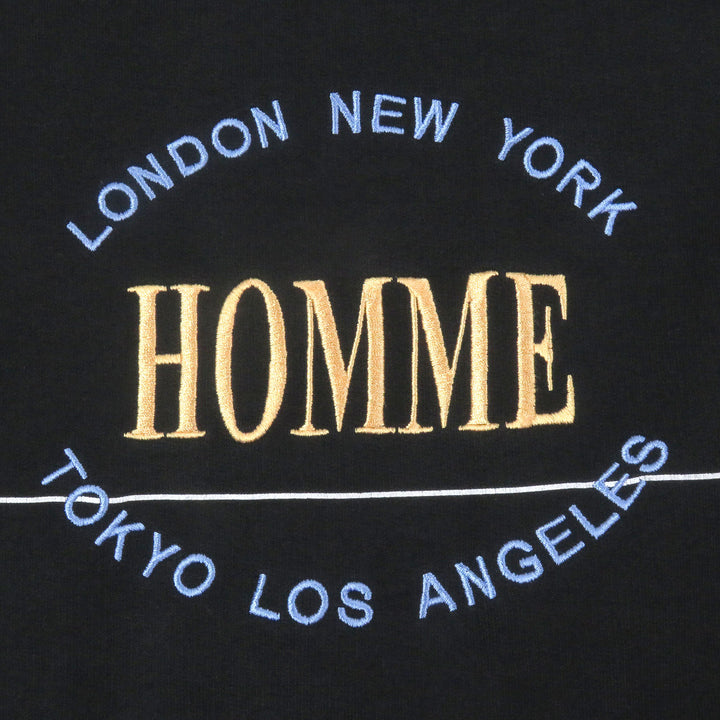 美品□BALENCIAGA バレンシアガ 17AW 485994 コットン100％ HOMME刺繍 オーバーサイズ トレーナー スウェットシャツ ブラック XL 正規品