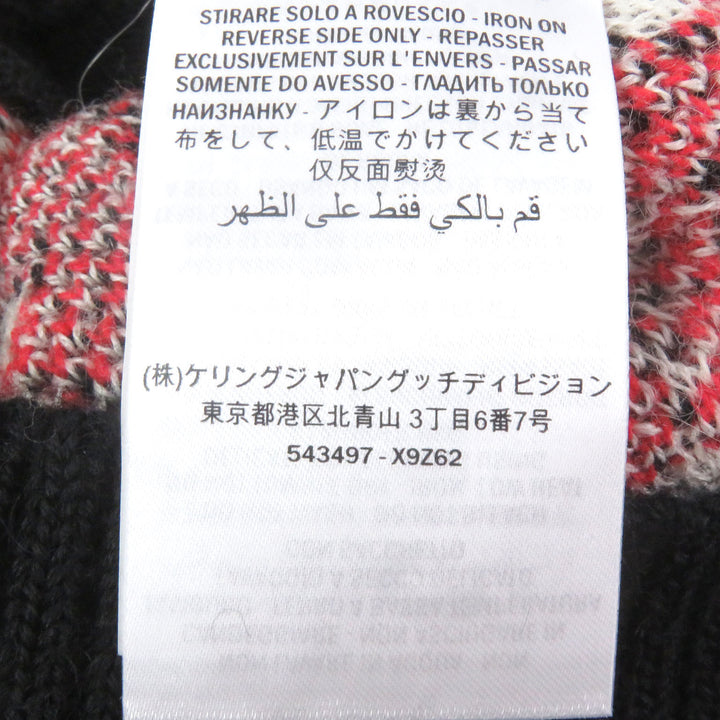 極美品□GUCCI グッチ 543497 アルパカ混 GGダイヤモンド アーガイル ニットカーディガン セーター ブラック S イタリア製 正規品 メンズ