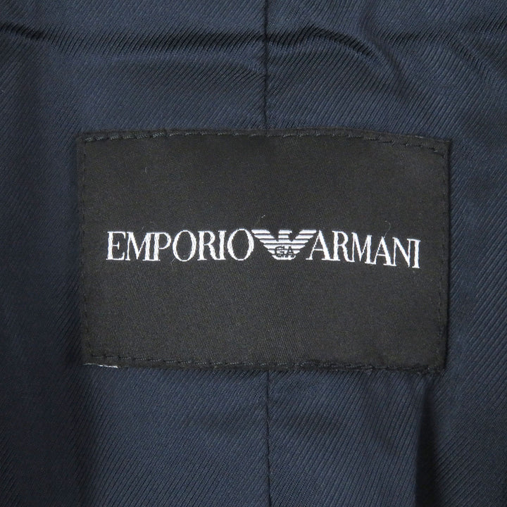 極美品□EMPORIO ARMANI エンポリオ アルマーニ 2020年製 ウール カシミヤ 黒タグ シングル テーラードジャケット ネイビー 42 正規品