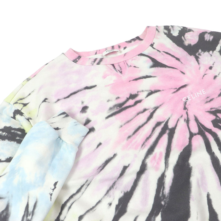 美品□CELINE セリーヌ 23SS 2Y53C647V LOOSE TIE DYE SWEAT SHIRT トレーナー スウェットシャツ ピンク系 S イタリア製 正規品 メンズ