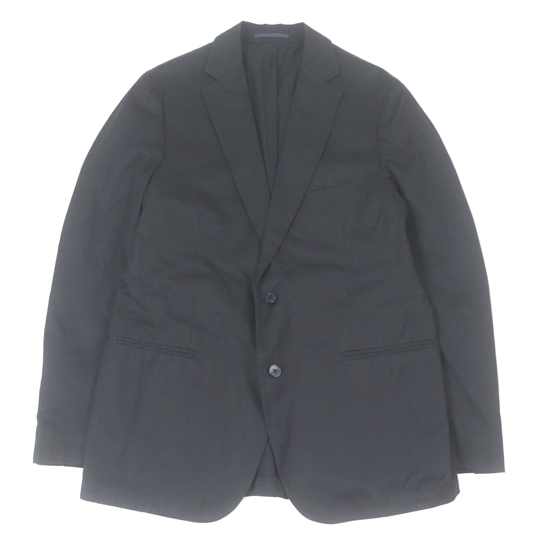 美品□LARDINI ラルディーニ コットン100％ シングル ブレザー テーラードジャケット アンコンジャケット ブラック 52 メンズオススメ