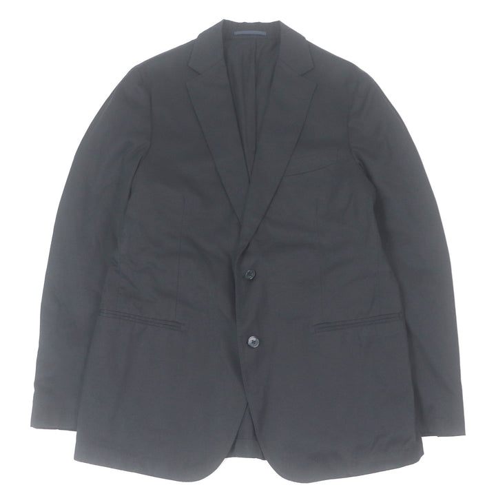 美品□LARDINI ラルディーニ コットン100％ シングル ブレザー テーラードジャケット アンコンジャケット ブラック 52 メンズオススメ