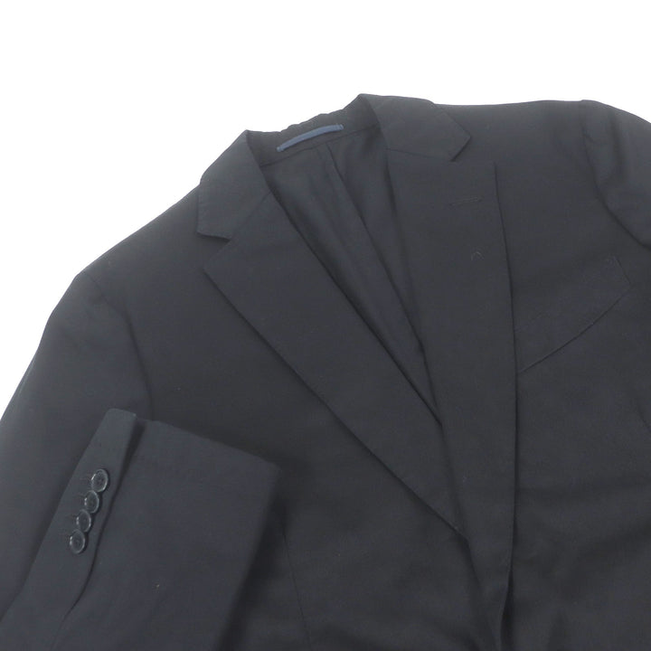 美品□LARDINI ラルディーニ コットン100％ シングル ブレザー テーラードジャケット アンコンジャケット ブラック 52 メンズオススメ