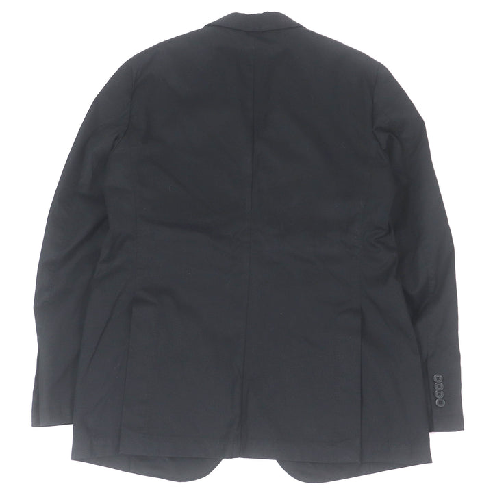 美品□LARDINI ラルディーニ コットン100％ シングル ブレザー テーラードジャケット アンコンジャケット ブラック 52 メンズオススメ