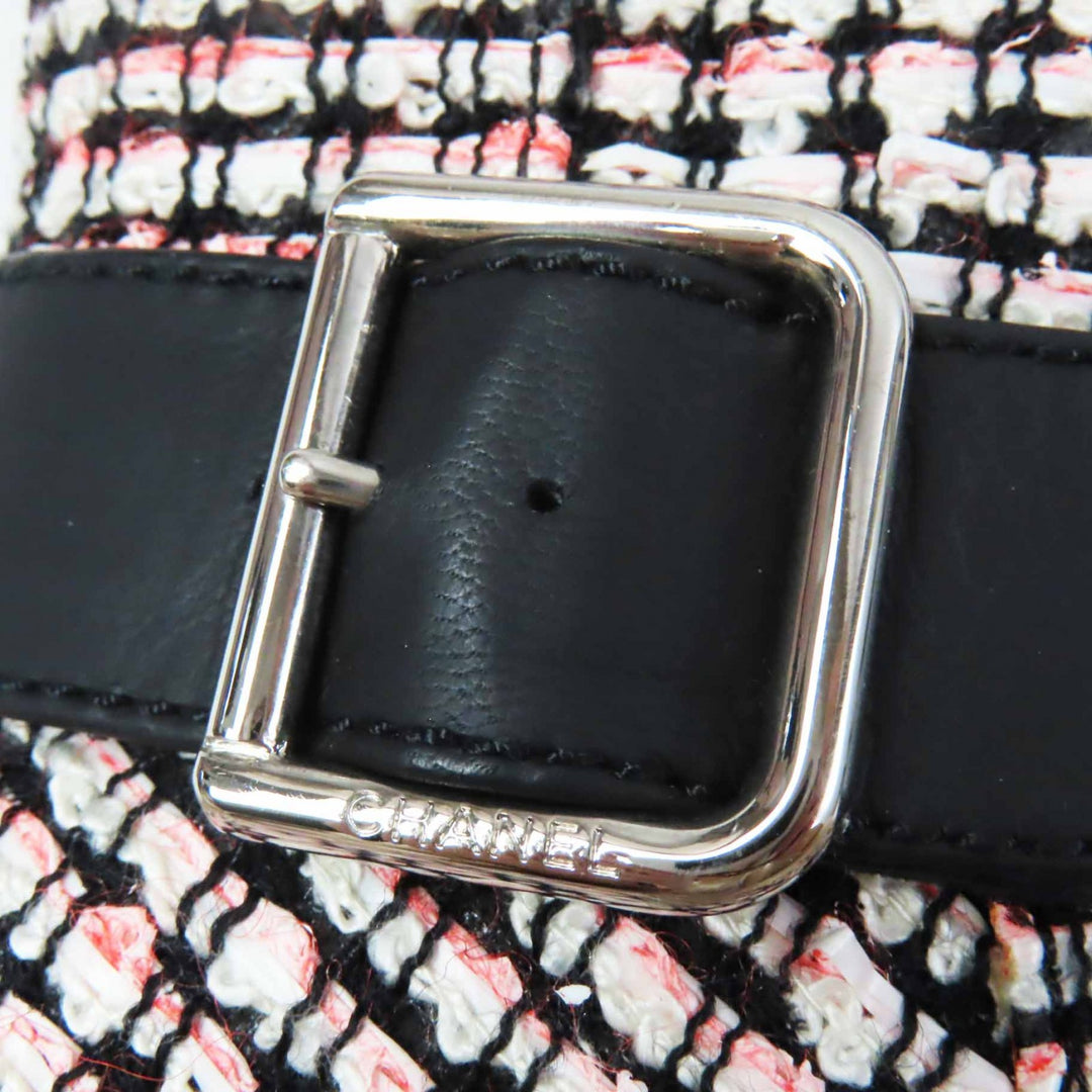 美品◎CHANEL シャネル G27805 ココマーク付き サイドZIP ツイード レザー エンジニアブーツ マルチ シルバー金具 35.5 伊製 レディース