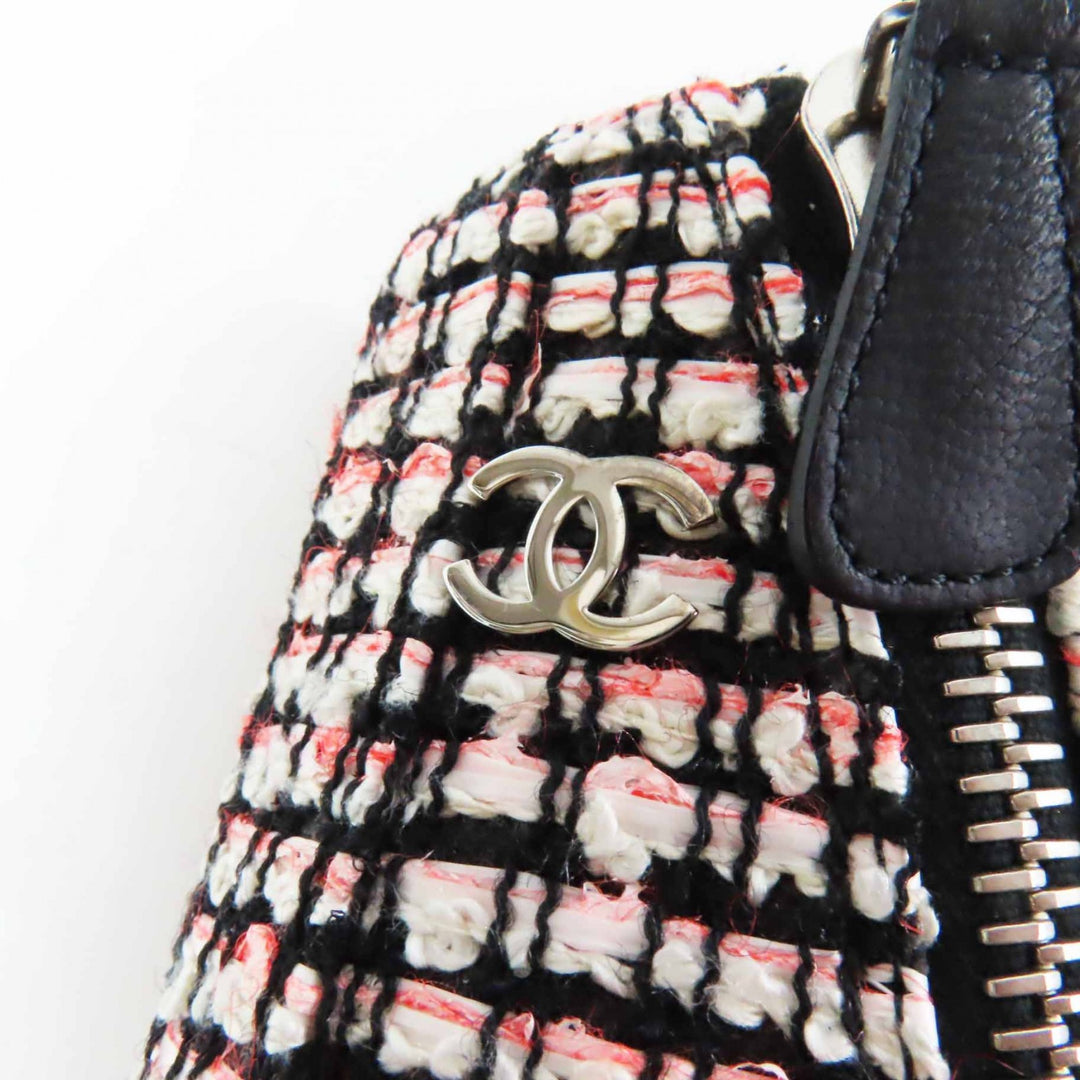 美品◎CHANEL シャネル G27805 ココマーク付き サイドZIP ツイード レザー エンジニアブーツ マルチ シルバー金具 35.5 伊製 レディース
