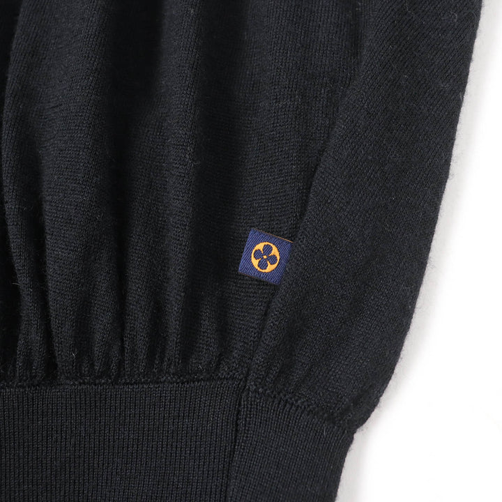 美品☆LOUIS VUITTON ルイヴィトン 19AW カシミヤ シルク混 フローラルプリント パフスリーブ 半袖ニット ブラックXS 正規品 レディース