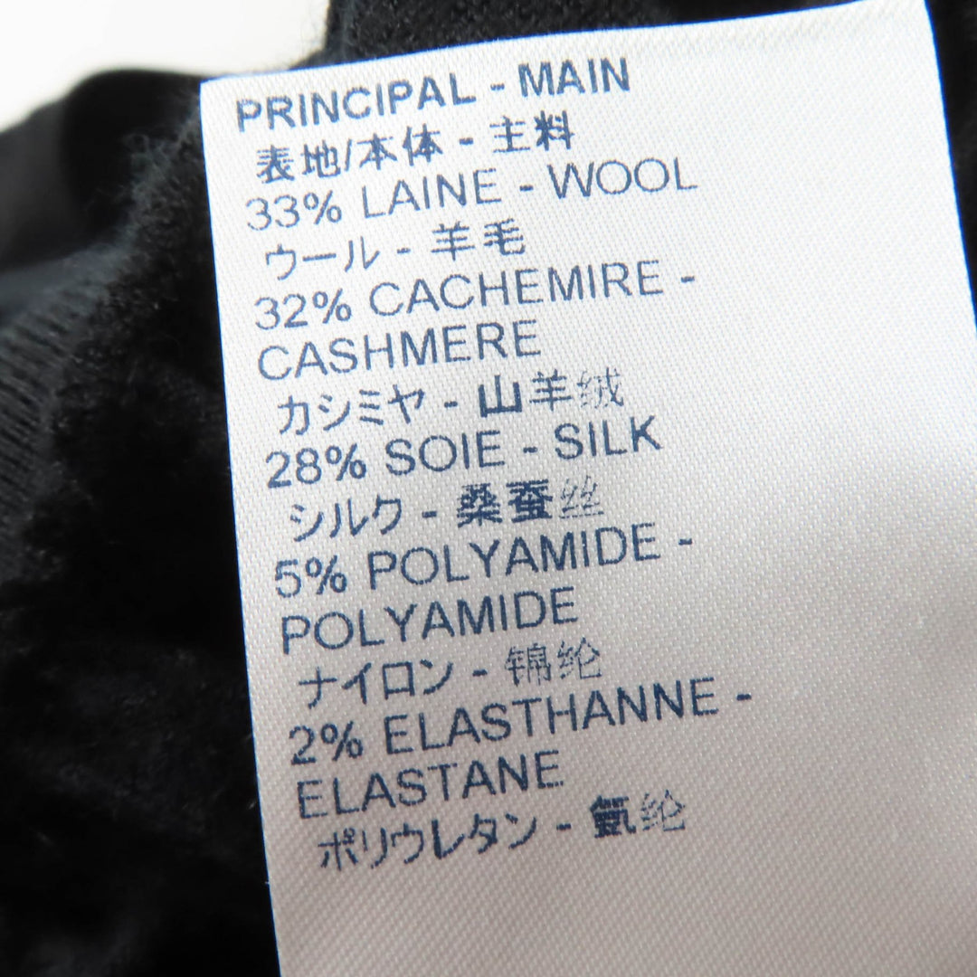 美品☆LOUIS VUITTON ルイヴィトン 19AW カシミヤ シルク混 フローラルプリント パフスリーブ 半袖ニット ブラックXS 正規品 レディース