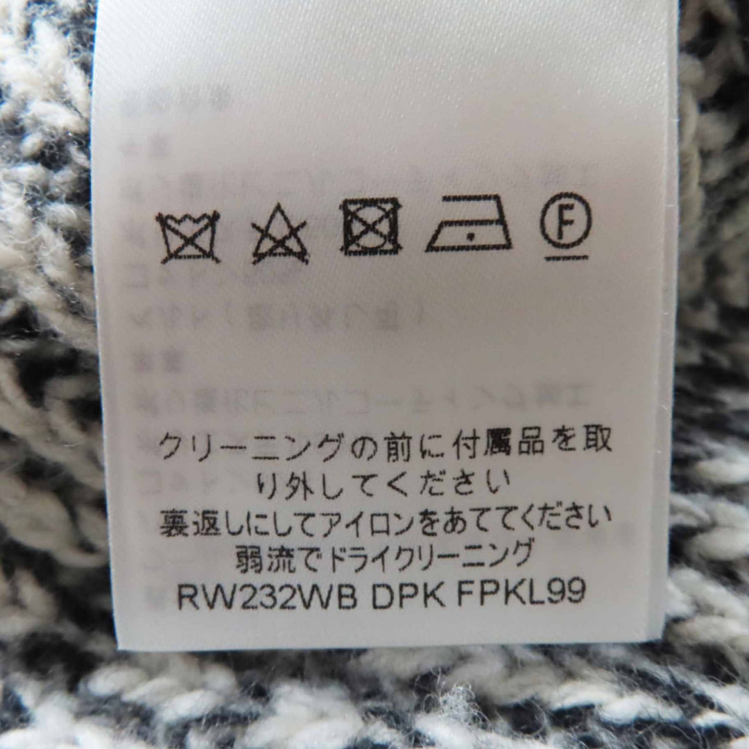 未使用品◎LOUIS VUITTON ルイヴィトン 23AW レザーベルト付き パッチ付き 長袖 ミックスニット／ワンピース ブラック ホワイト M 正規品