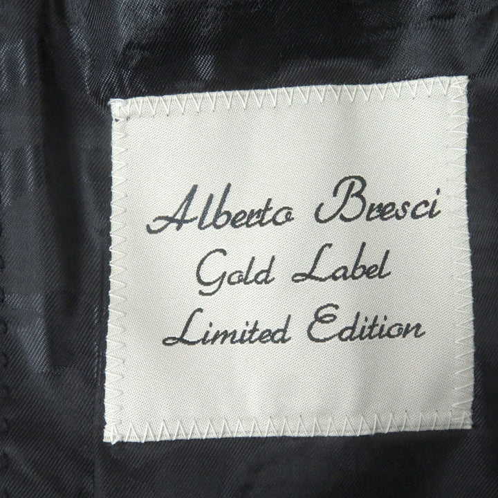 美品□ALBERTO BRESCI アルベルトブレーシ ウール カシミヤ ピークドラペル チェスターコート ブラック 46 イタリア製 正規品 メンズ