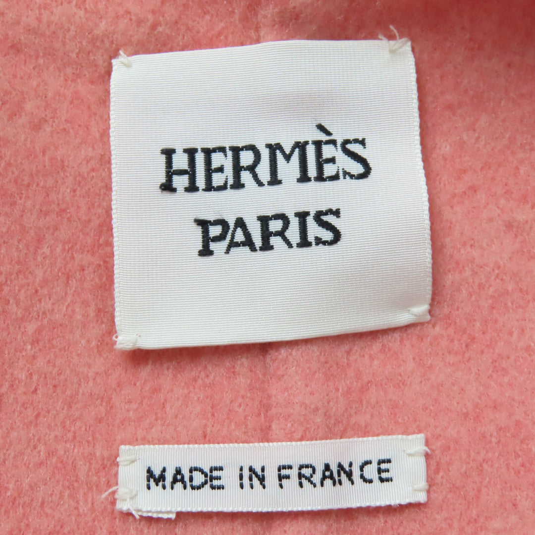 極美品☆HERMES エルメス 22AW 2H0122DB カシミヤ100％ ベルト付 ダブルフェイスコート ノーカラー コート コーラルオレンジ 36 正規品