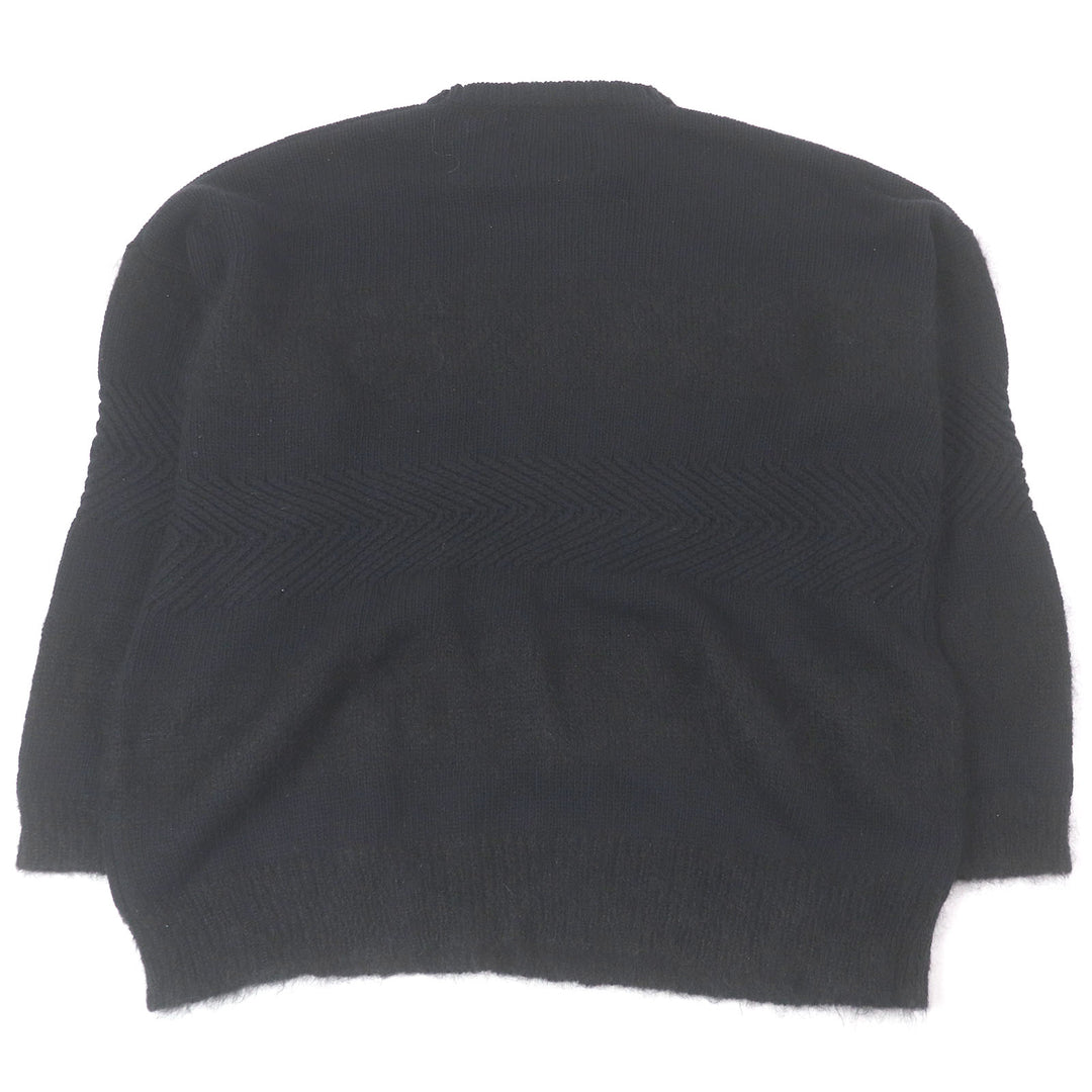 美品□DAIRIKU ダイリク 21AW Flower Cross Embroidery Border Knit モヘア ウール セーター ブラック XL～XXLサイズ相当 USA製 正規品