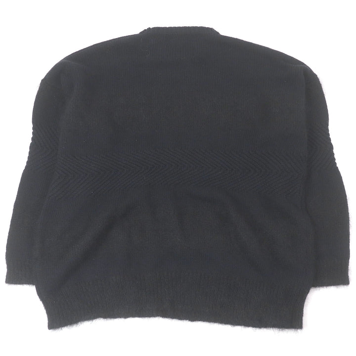 美品□DAIRIKU ダイリク 21AW Flower Cross Embroidery Border Knit モヘア ウール セーター ブラック XL～XXLサイズ相当 USA製 正規品