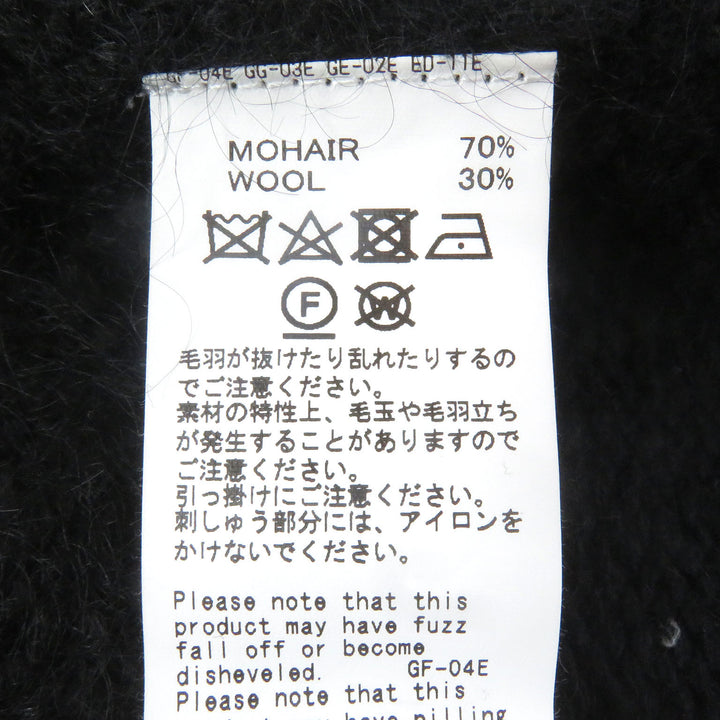 美品□DAIRIKU ダイリク 21AW Flower Cross Embroidery Border Knit モヘア ウール セーター ブラック XL～XXLサイズ相当 USA製 正規品