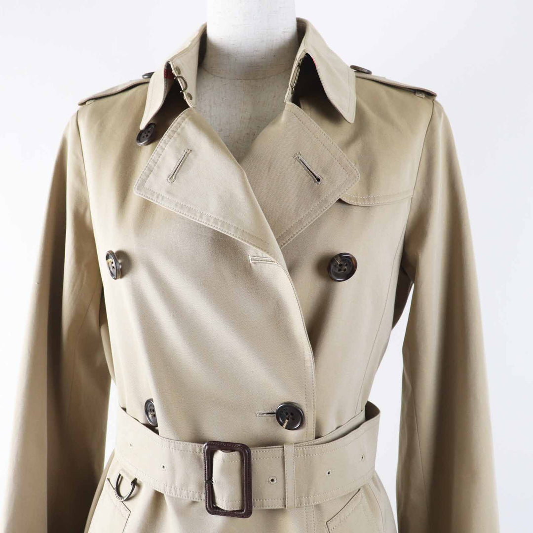美品◎BURBERRY LONDON バーバリーロンドン B1A89-630-51 コットン ライナー付き トレンチコート ベージュ 36 日本製 正規品 レディース