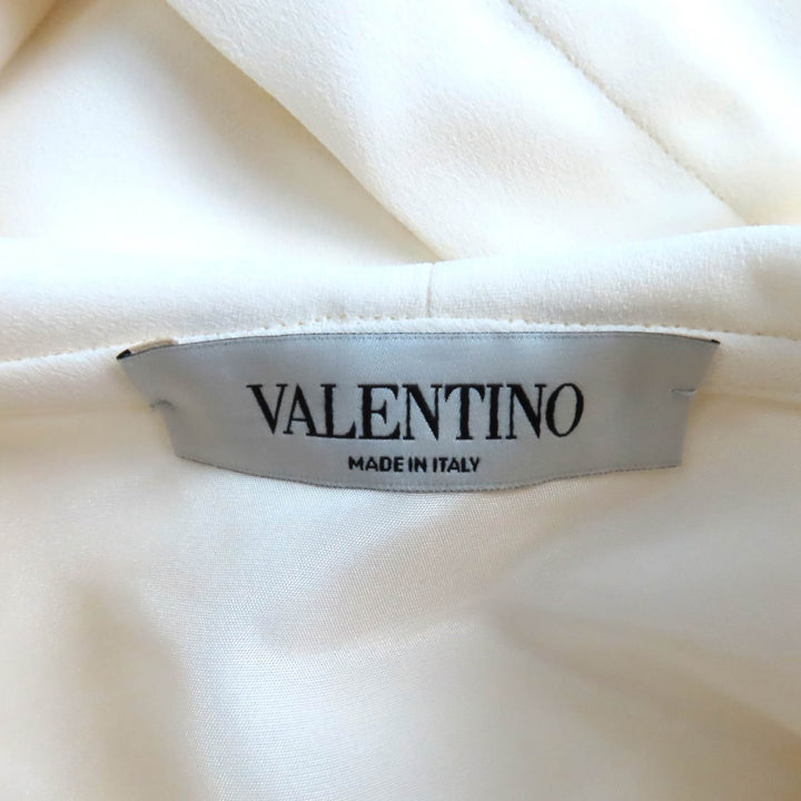 極美品★VALENTINO ヴァレンティノ 2021年製 WB3AE63067E フラワーモチーフ フード付 長袖 ワンピース チュニック アイボリー 36 正規品