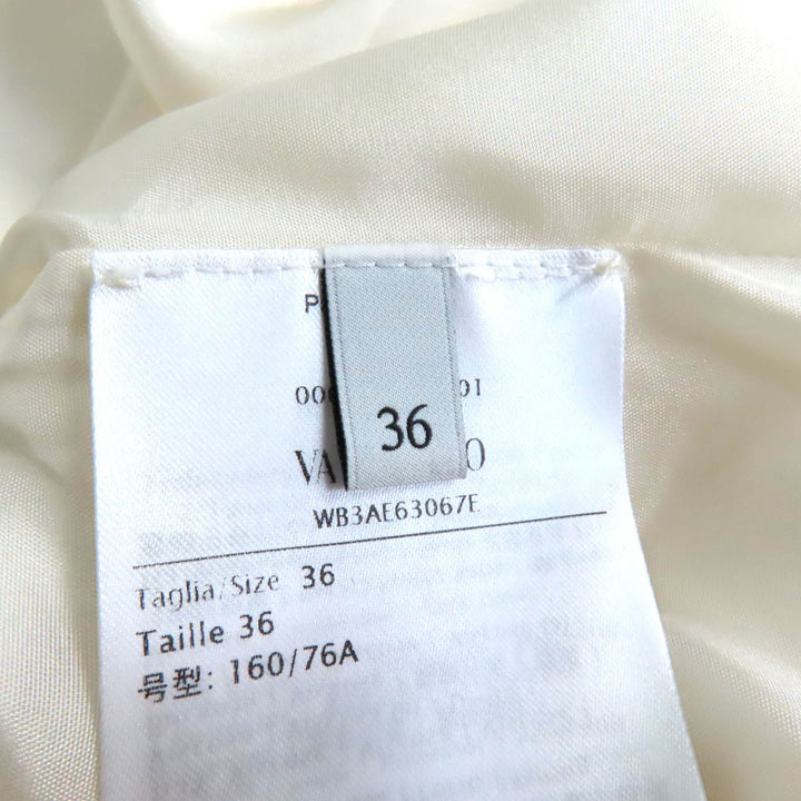 極美品★VALENTINO ヴァレンティノ 2021年製 WB3AE63067E フラワーモチーフ フード付 長袖 ワンピース チュニック アイボリー 36 正規品