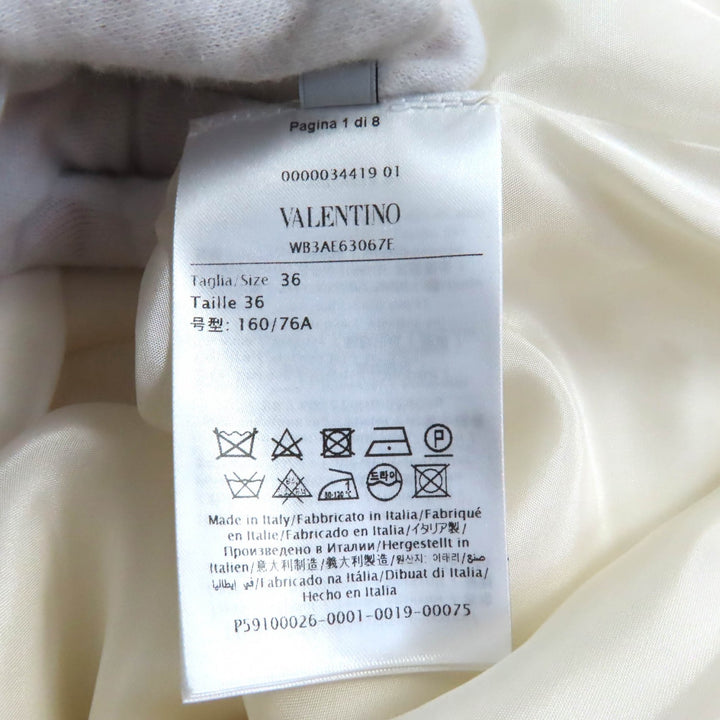 極美品★VALENTINO ヴァレンティノ 2021年製 WB3AE63067E フラワーモチーフ フード付 長袖 ワンピース チュニック アイボリー 36 正規品