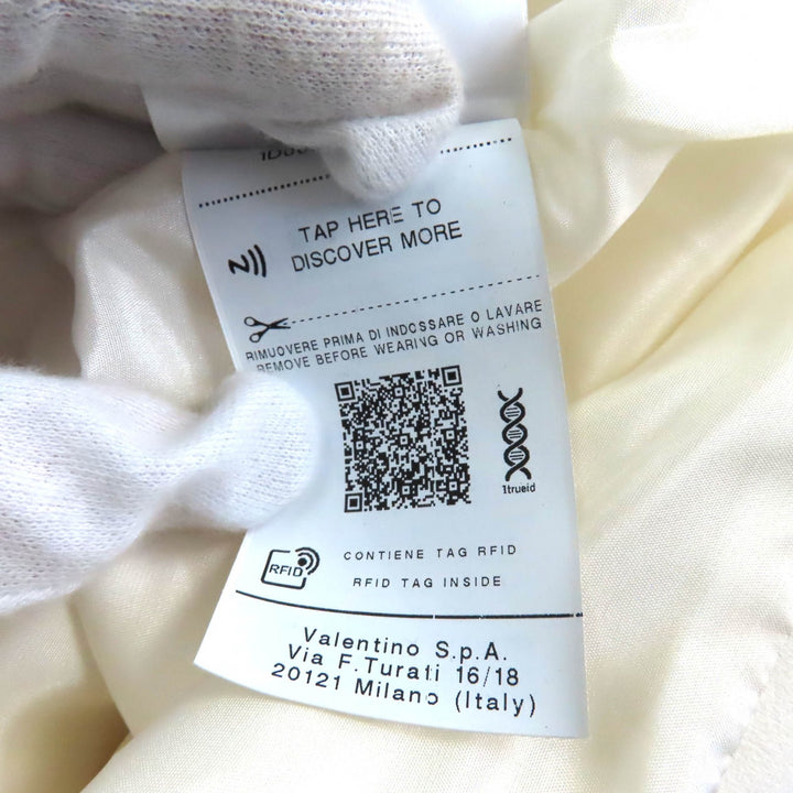 極美品★VALENTINO ヴァレンティノ 2021年製 WB3AE63067E フラワーモチーフ フード付 長袖 ワンピース チュニック アイボリー 36 正規品