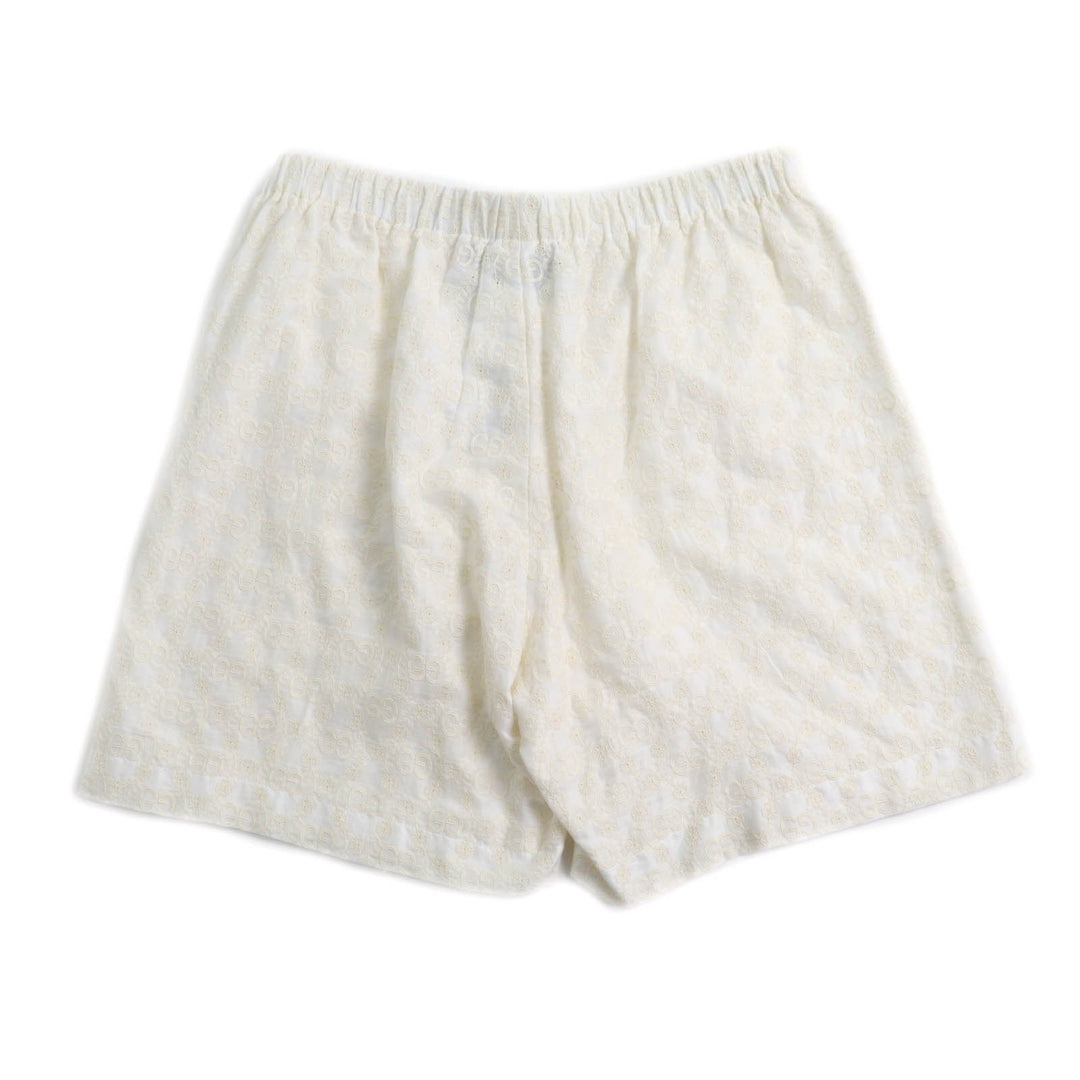 未使用品★GUCCI グッチ 619507 コットン100％ GG柄 レース ショートパンツ ボトムス アイボリー 42 イタリア製 正規品 レディース