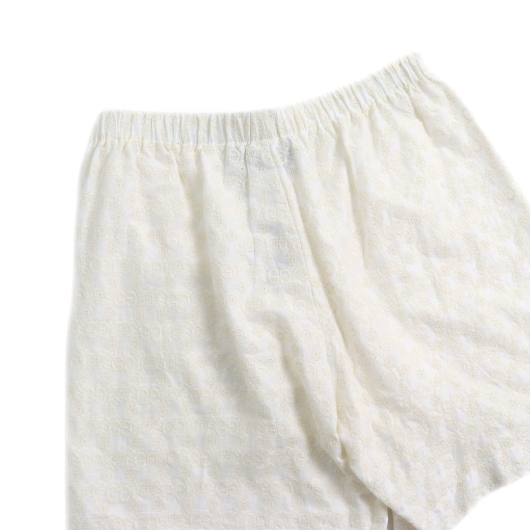未使用品★GUCCI グッチ 619507 コットン100％ GG柄 レース ショートパンツ ボトムス アイボリー 42 イタリア製 正規品 レディース