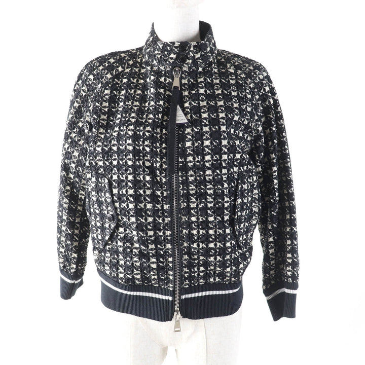 極美品★MONCLER モンクレール FIADONE ZIP UP レース ボンバージャケット ブルゾン アウター ブラック ベージュ 1 正規品 レディース