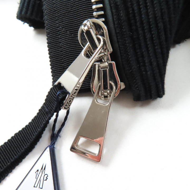 極美品★MONCLER モンクレール FIADONE ZIP UP レース ボンバージャケット ブルゾン アウター ブラック ベージュ 1 正規品 レディース