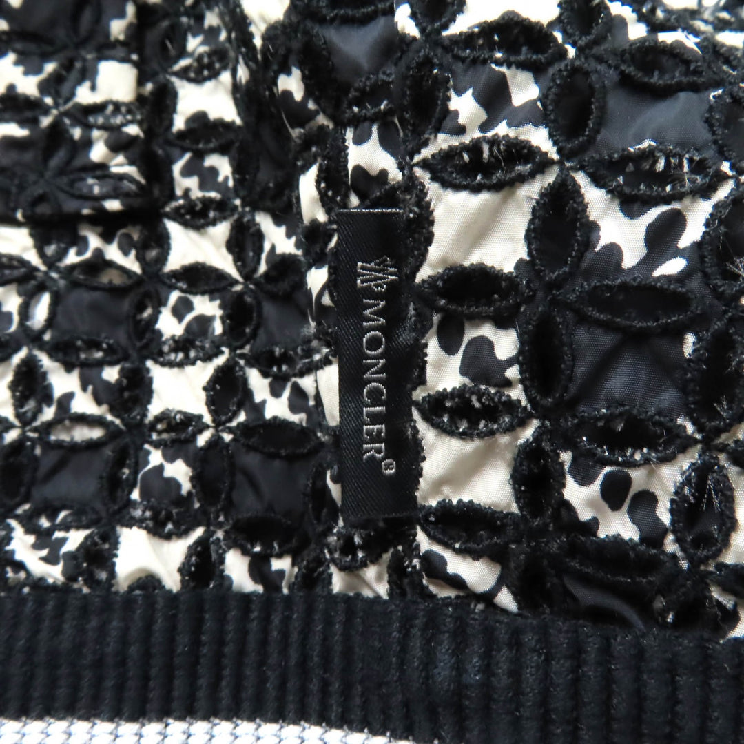 極美品★MONCLER モンクレール FIADONE ZIP UP レース ボンバージャケット ブルゾン アウター ブラック ベージュ 1 正規品 レディース