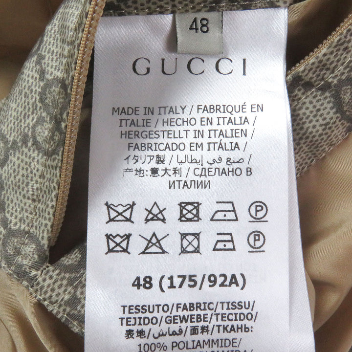 極美品□GUCCI グッチ 20AW 636391 GGロゴ総柄 FAKE NOTプリント ウェブライン ナイロンジャケット ベージュ 48 イタリア製 正規品
