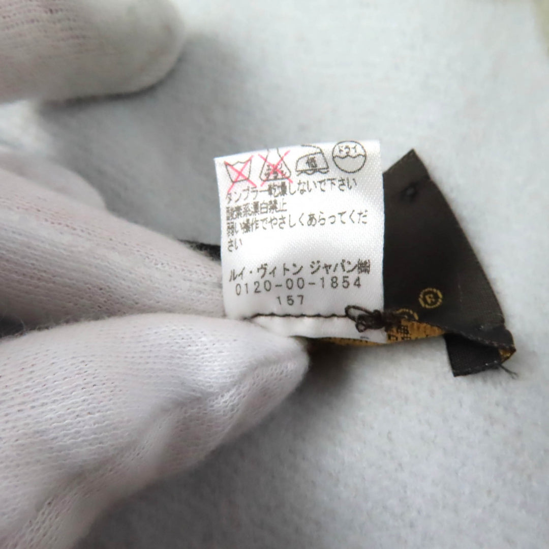 美品★LOUIS VUITTON ルイヴィトン M70462 エシャルプ・レイキャビック カシミヤ100％ ストール グレー ライトブルー 正規品 レディース