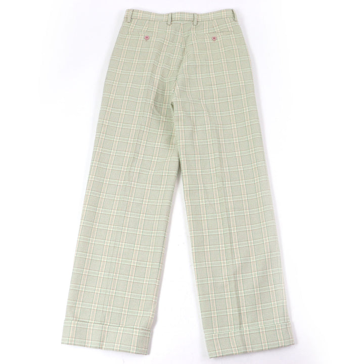 未使用品□GUCCI グッチ 21AW 653360 タータンチェック ダブル トラウザーズ ウールパンツ グリーン系 46 ハンガー付 イタリア製 正規品
