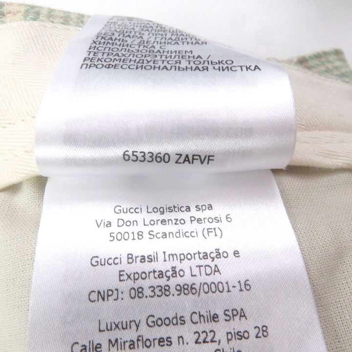 未使用品□GUCCI グッチ 21AW 653360 タータンチェック ダブル トラウザーズ ウールパンツ グリーン系 46 ハンガー付 イタリア製 正規品