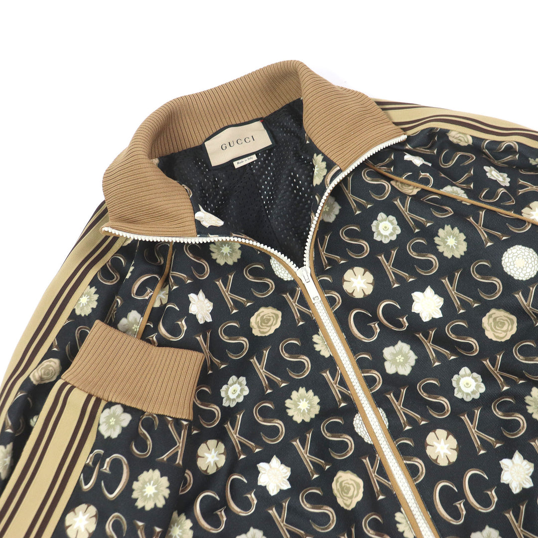 未使用品□GUCCI Ken Scott グッチ ケンスコット 21SS 645217 ロゴ総柄 ジャージ トラックジャケット ブラック L イタリア製 正規品