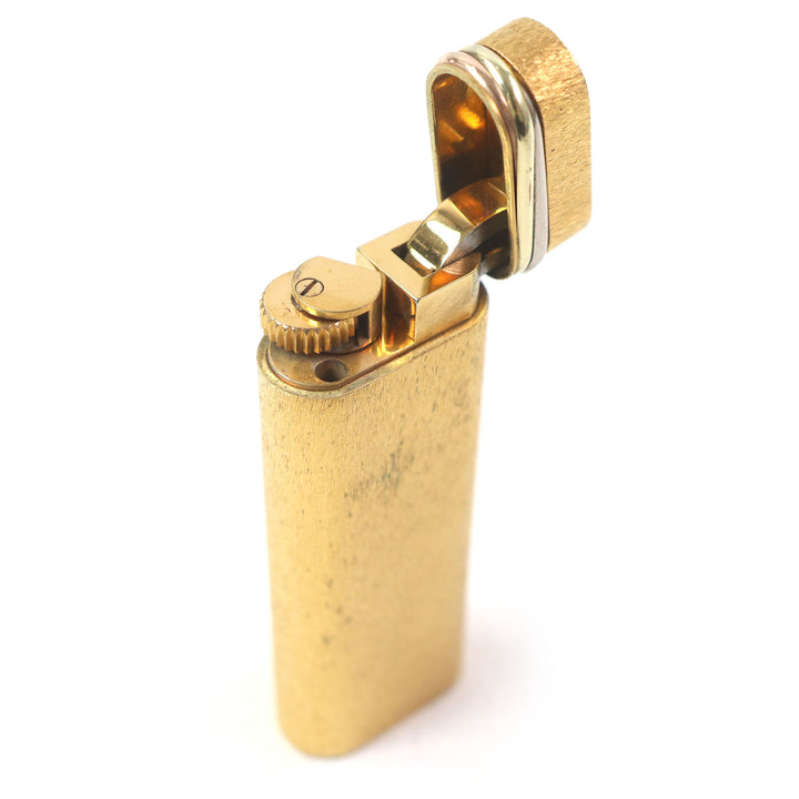 良品□Cartier カルティエ トリニティ オーバル型 ローラー式 ガスライター 喫煙具 ゴールド スイス製 メンズ レディース 着火確認済み