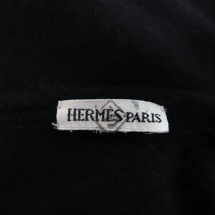 美品★HERMES エルメス ヴィンテージ カシミヤ シルク混 マルジェラ期 長袖 カーディガン＋ノースリニット アンサンブル ブラック XS
