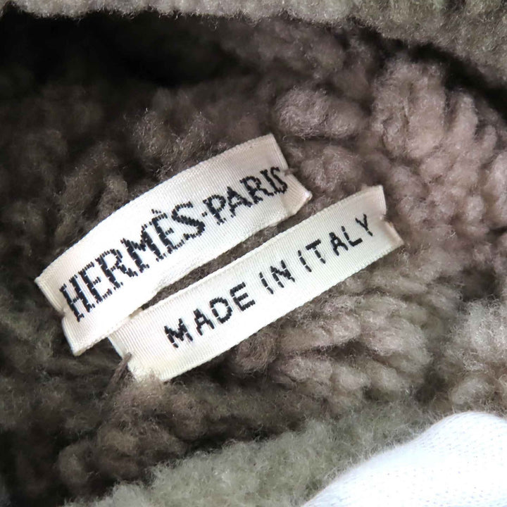 美品△HERMES エルメス ヴィンテージ マルジェラ期 Hモチーフ スウェードレザー ムートン ロングブーツ ベージュ系 約22.5cm相当 伊製