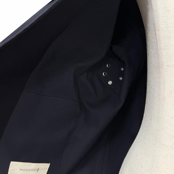 極美品□Mackintosh マッキントッシュ GR-007/007D FUR-GY フーデッド ゴム引きコート ネイビー 44 スコットランド製 正規品 メンズ