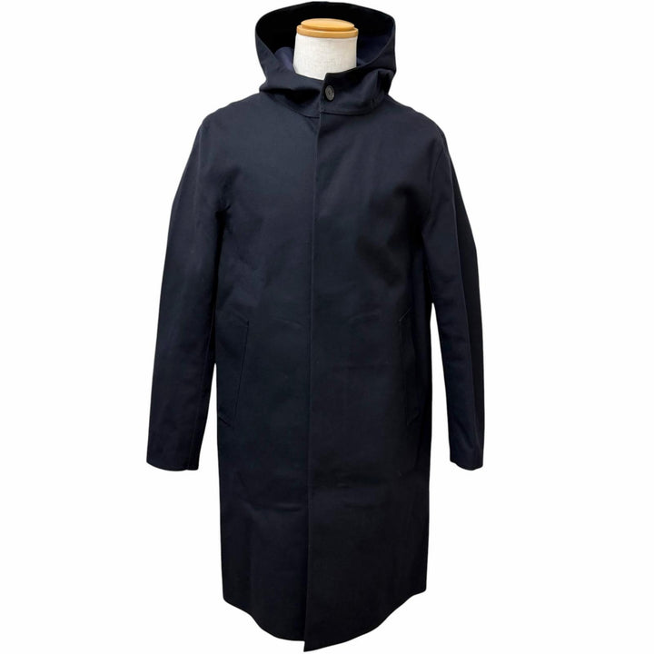 極美品□Mackintosh マッキントッシュ GR-007/007D FUR-GY フーデッド ゴム引きコート ネイビー 44 スコットランド製 正規品 メンズ