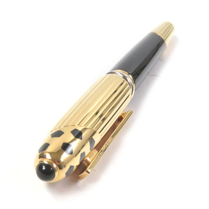 極美品□Cartier カルティエ パンテール ドゥ カルティエ ペン先18K Mニブ トリニティ 万年筆 ブラック ゴールド フランス製 メンズ