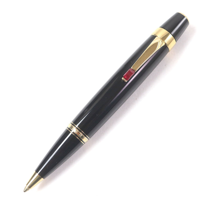 良品□MONTBLANC モンブラン BOHEME ボエム カラージェムストーン ツイスト式 ボールペン ブラック ゴールド ルージュ ドイツ製 メンズ