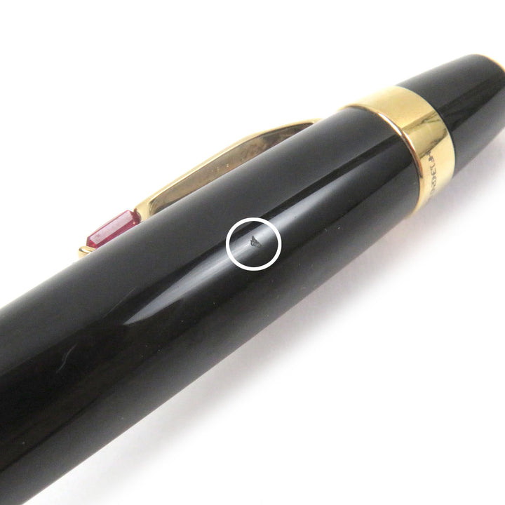 良品□MONTBLANC モンブラン BOHEME ボエム カラージェムストーン ツイスト式 ボールペン ブラック ゴールド ルージュ ドイツ製 メンズ