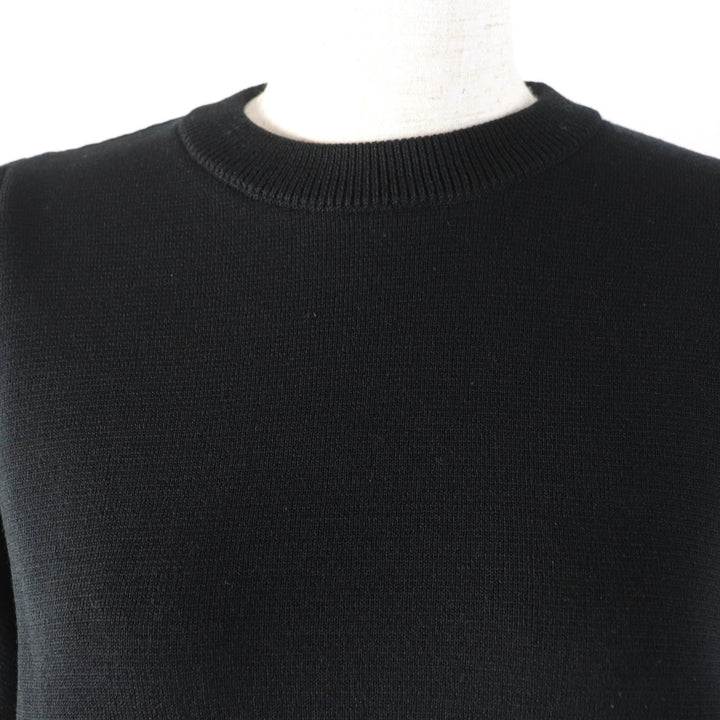 極美品☆yori ヨリ YR2235-136AW ウール パフスリーブ 長袖 ニット トップス ブラック 38 日本製 正規品 レディース