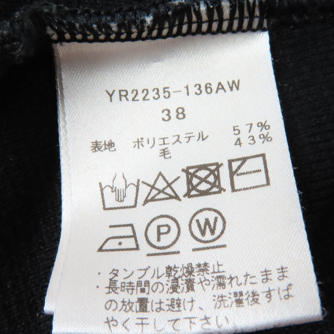 極美品☆yori ヨリ YR2235-136AW ウール パフスリーブ 長袖 ニット トップス ブラック 38 日本製 正規品 レディース