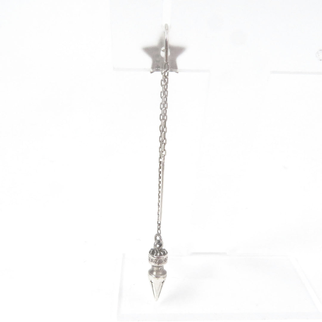 美品□CHROME HEARTS クロムハーツ スター スパイク チェーン 片耳用 ピアス アクセサリー SV925 シルバー 保存袋付き 重量2.3g メンズ