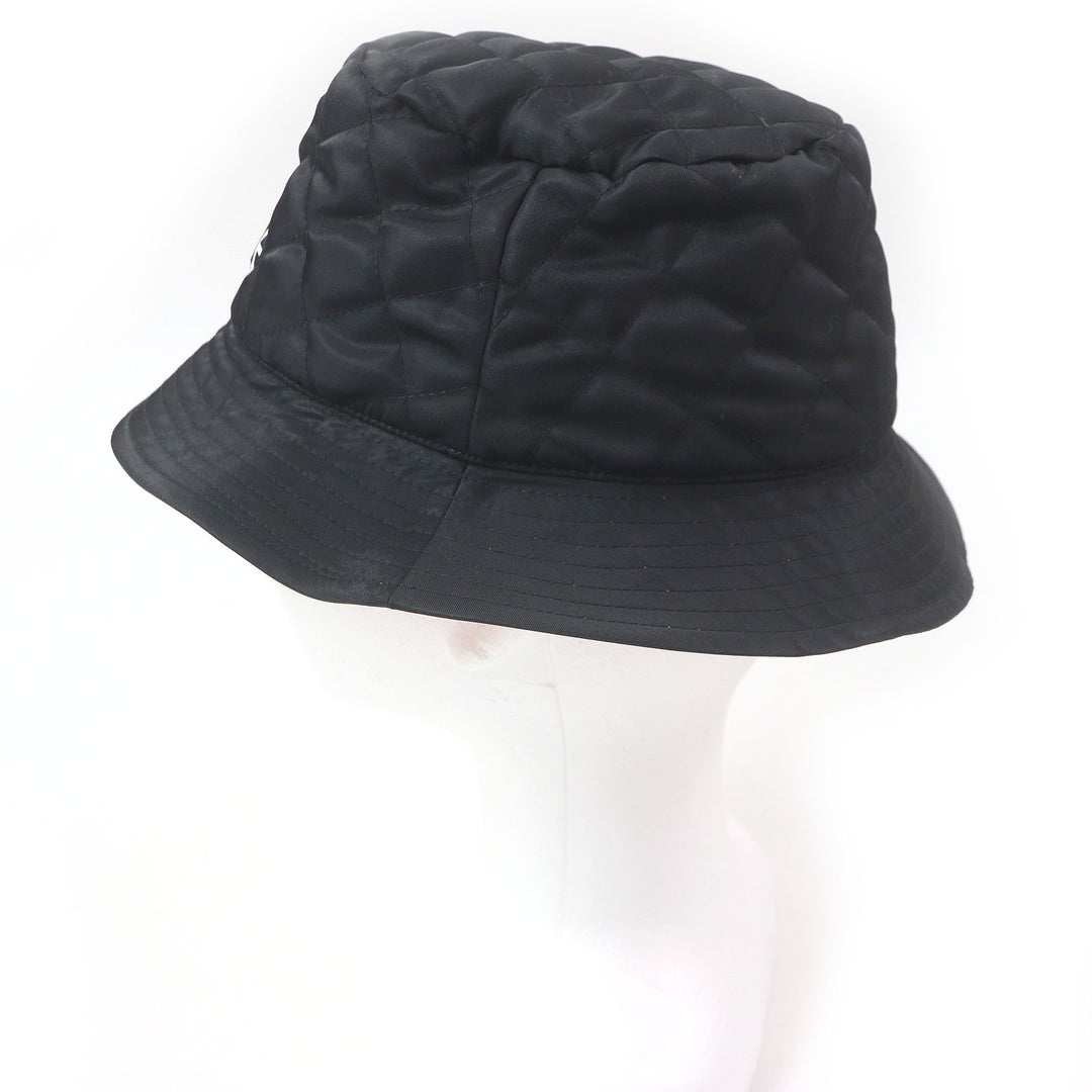極美品□CELINE セリーヌ 2AUB0930C ロゴプリント 中綿 キルティング バケットハット 帽子 ブラック M フランス製 正規品 メンズ