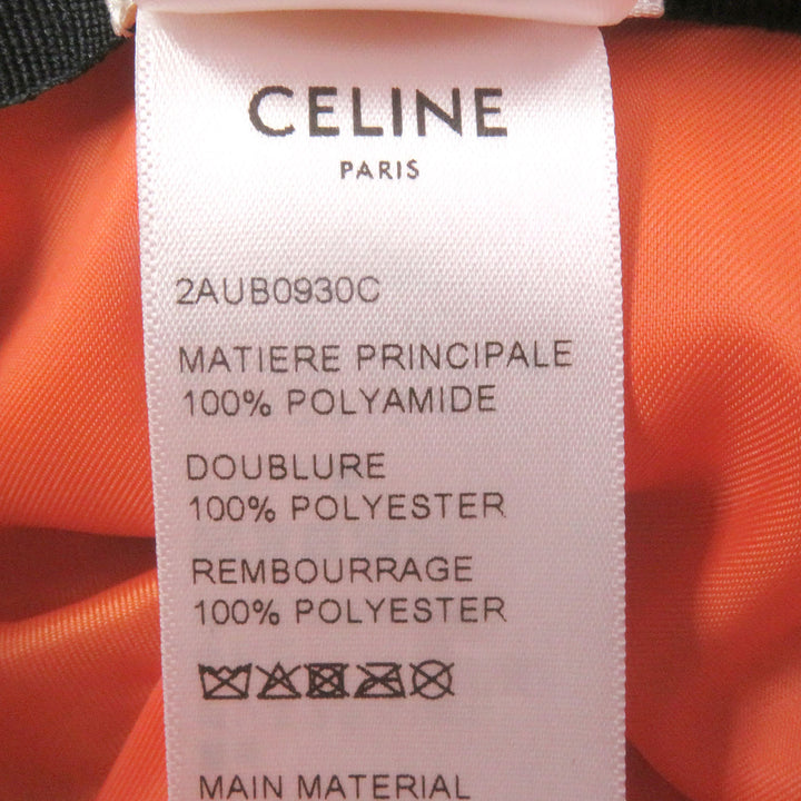 極美品□CELINE セリーヌ 2AUB0930C ロゴプリント 中綿 キルティング バケットハット 帽子 ブラック M フランス製 正規品 メンズ