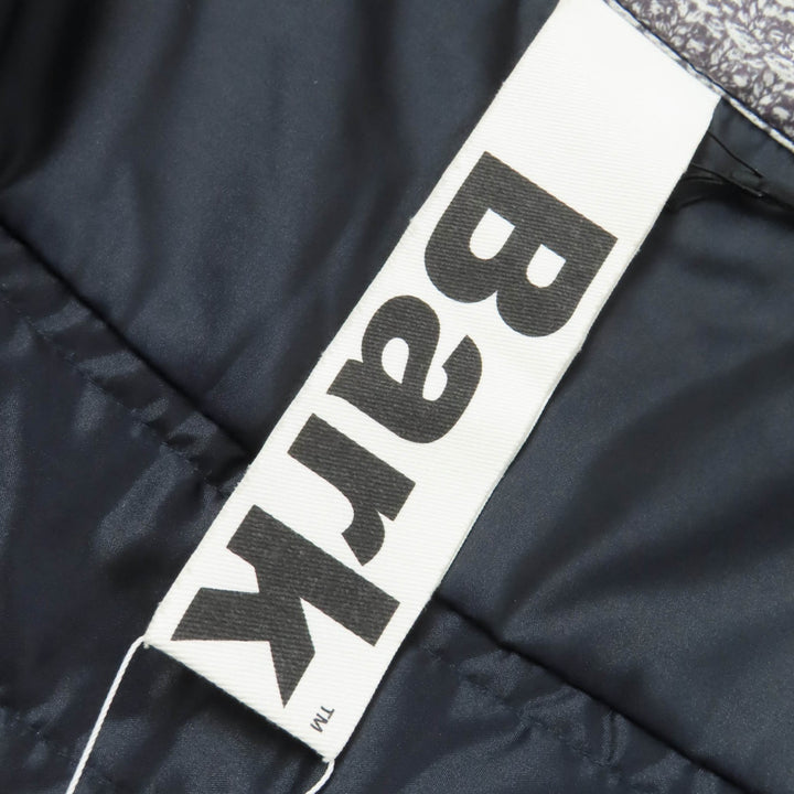 未使用品☆BARK バーク 転写プリント スタンドカラー 中綿入り ZIP UP 半袖 ジャケット ネイビー XS イタリア製 レディース 定価80300円