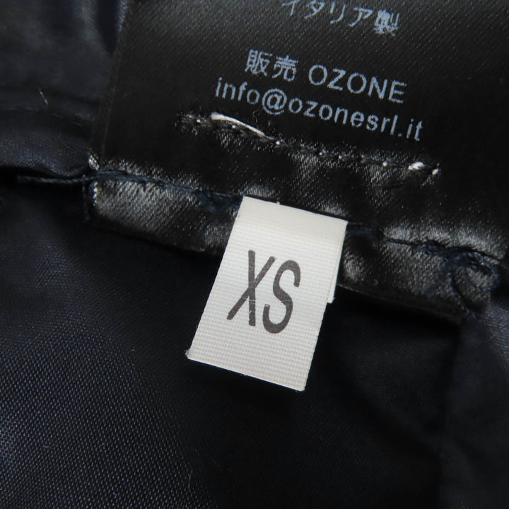 未使用品☆BARK バーク 転写プリント スタンドカラー 中綿入り ZIP UP 半袖 ジャケット ネイビー XS イタリア製 レディース 定価80300円