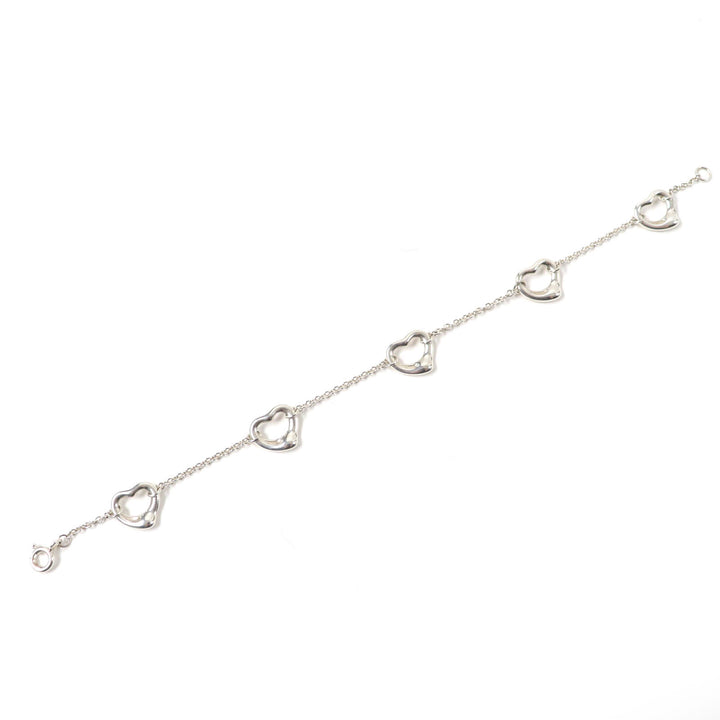 美品☆TIFFANY&amp;Co. ティファニー オープンハート 5P ブレスレット アクセサリー SV925 シルバー 箱・保存袋付き 重量4.4g レディース