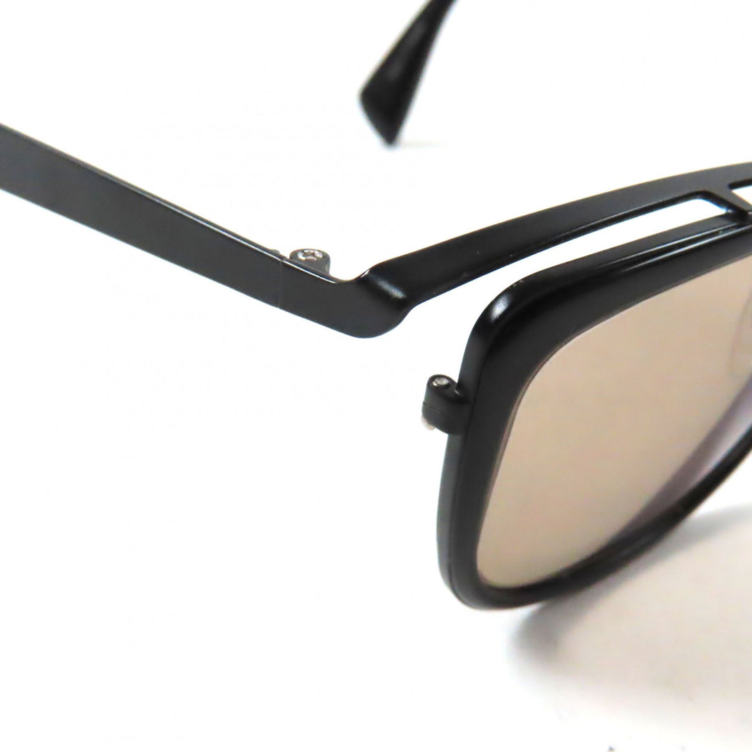 良品▼Yohji Yamamoto ヨウジヤマモト 19-0002 ウェリントン ロゴ入り アイウェア サングラス ブラック 51□21 140 フランス製 メンズ